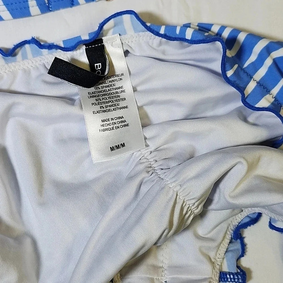 BCBG Paris Blue Ruffle Underwire Bikini Swimsuit Small Medium - Picture 7 of 10
